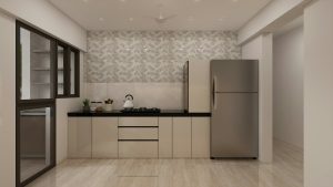 Cuisine sans meuble haut